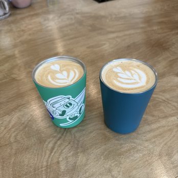 Bums Coffee - On the left is the Maple Cinnamon Latte and on the right is the Spanish Latte - Coffee & Tea Near Me - Downey, California