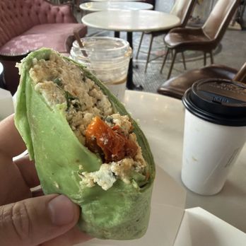 FeelLove Coffee - Spinach feta egg white wrap. Delicious. Felt light and flavorful. - Coffee & Tea Near Me - St. George, Utah