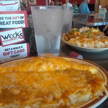 Weck's - Front: the abney omelette. Back: southwest eggs Benedict - Breakfast & Brunch Near Me - Albuquerque, New Mexico