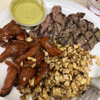Fresh Corn Grill - Grilled steak with glazed carrots and grilled corn sides - Pizza Near Me - West Hollywood, California Fresh Corn Grill - Grilled steak with glazed carrots and grilled corn sides - Pizza Near Me - West Hollywood, California