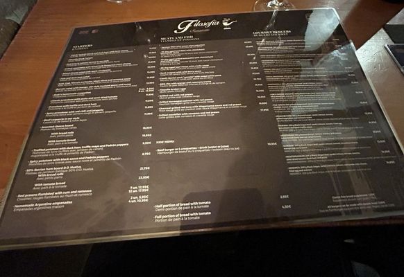 Menu photo 2 Filosofía Restaurante Tarragona, T