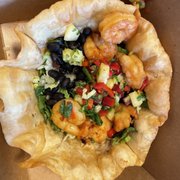 Photo of Las Chicas Taqueria - Owego, NY, United States. Shrimp salad bowl
