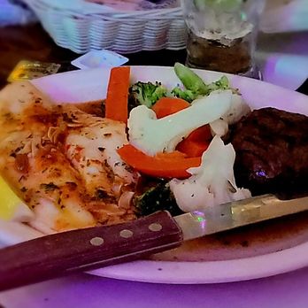 Stacy's Cafe - Butt steak and catch of the day (char-grilled sea bass) - Bars Near Me - Bellwood, Illinois