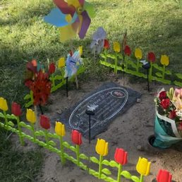 Both gravesites with our decorations.
