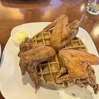 Dame's Chicken and Waffles - Sweet Potato Chicken and waffles - New American Near Me - Cary, North Carolina Dame's Chicken and Waffles - Sweet Potato Chicken and waffles - New American Near Me - Cary, North Carolina