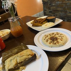 La Champita - Tamal, pupusa, and plátanos. Great service and great authentic food. Will definitely return.