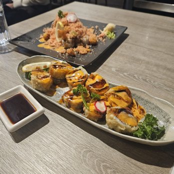 Akihana Sushi - Jalapeño popper roll and Popcorn roll. - Japanese Near Me - Vancouver, British Columbia