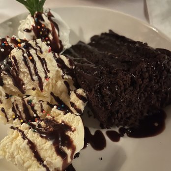 Log Cabin Steakhouse - Chocolate Cake with vanilla icecream - Seafood Near Me - Galena, Illinois Log Cabin Steakhouse - Chocolate Cake with vanilla icecream - Seafood Near Me - Galena, Illinois