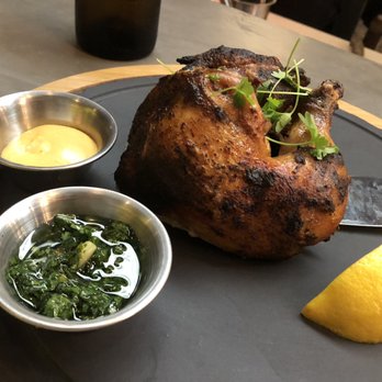 Le Chick - 1/2 Rotisserie Chicken with spicy mayo and chimichurri - Cocktail Bars Near Me - Miami, Florida Le Chick - 1/2 Rotisserie Chicken with spicy mayo and chimichurri - Cocktail Bars Near Me - Miami, Florida