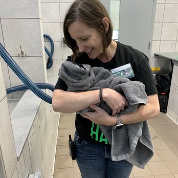 Pet Supplies Plus North Woodlands - Rocking him to sleep! While I washed my other big dog! - Pet Stores Near Me - Conroe, Texas