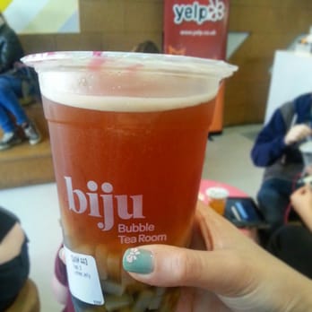 Biju Bubble Tea Room - Favourite lychee iced tea with tapioca and lychee jelly. - Coffee & Tea Near Me - London, XGL