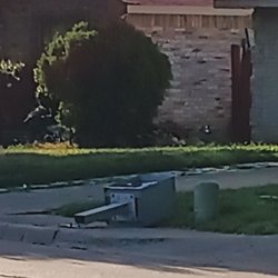 USPS - Knocked down since Tuesday and was reported. USPS has not fixed it. The mailman was seen leaving letters and they were stolen shortly after.