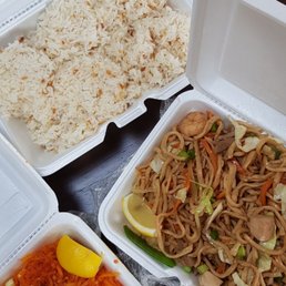 Garlic fried rice, Pancit Canton, and Palabok Garlic fried rice, Pancit Canton, and Palabok