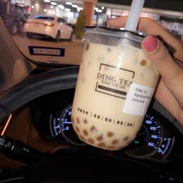 Milk tea with golden boba
