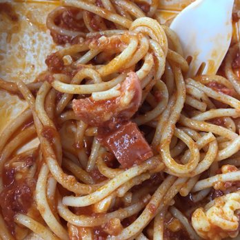 Jollibee - Mixed up the spaghetti--and found cut-up hot dog pieces! - Fast Food Near Me - Irvine, California Jollibee - Mixed up the spaghetti--and found cut-up hot dog pieces! - Fast Food Near Me - Irvine, California