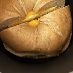 Egg and cheese on a whole wheat bagel.. loved it but needed to warm it for cheese to be melty Egg and cheese on a whole wheat bagel.. loved it but needed to warm it for cheese to be melty