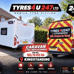 TYRES 4 U 247 LTD - Caravan Tyre Replacement Kingstanding | 24/7 Mobile Tyre Fitting | Home, Roadside, Campsite & Motorway | West Midlands