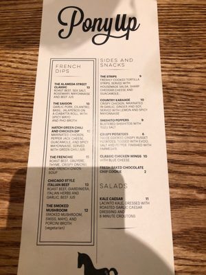 Menu photo 6 Pony Up Denver, CO