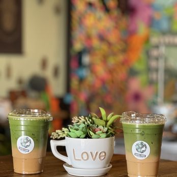 Pressed + Flower - Iced Matcha Espresso Fusion and Iced Matcha Lavender Bean - Coffee & Tea Near Me - Azusa, California Pressed + Flower - Iced Matcha Espresso Fusion and Iced Matcha Lavender Bean - Coffee & Tea Near Me - Azusa, California