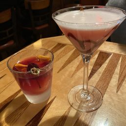 New old fashioned and razzmatazz martini