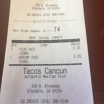 Tacos Cancun - For fish and shrimp tacos!!!! They are not over priced which is great - Mexican Near Me - Glendale, California Tacos Cancun - For fish and shrimp tacos!!!! They are not over priced which is great - Mexican Near Me - Glendale, California