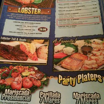 El 7 Mares Restaurant - Montebello - Menu pricing example 2 (overpriced) - Mexican Near Me - Los Angeles, California