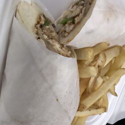 Chicken Philly with fries