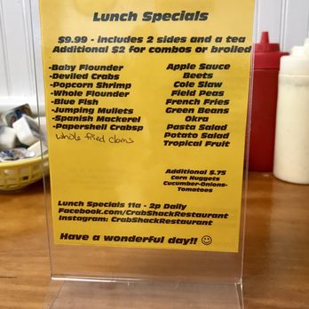 The Crab Shack - Specials - Seafood Near Me - Salter Path, North Carolina The Crab Shack - Specials - Seafood Near Me - Salter Path, North Carolina