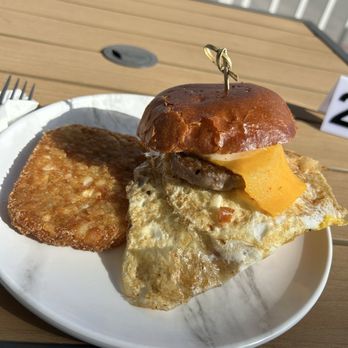 Northern D Lights - Breakfast sandwich with sausage and a hash brown - Bakeries Near Me - Schertz, Texas