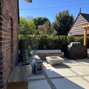 Union Landscape - This custom built bench for a firepit. - Landscaping Near Me