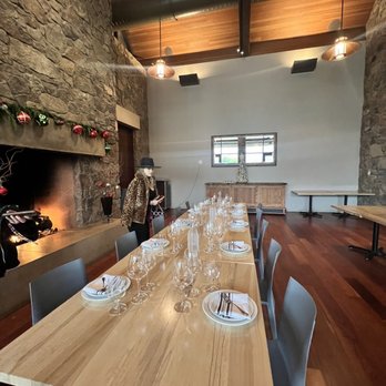 Niner Wine Estates - Big dinner table by kitchen for private reservations - Wine Tasting Room Near Me - Paso Robles, California