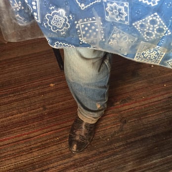 Cornudas, Texas - Leg of the table is a boot! - Cafes Near Me - Salt Flat, Texas