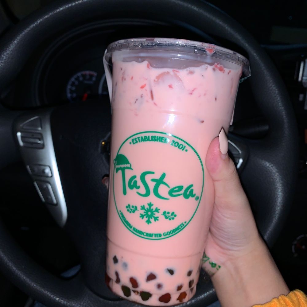 Tastea - Strawberry Milk Tea with Holiday Boba - Bubble Tea Near Me - Riverside, California Tastea - Strawberry Milk Tea with Holiday Boba - Bubble Tea Near Me - Riverside, California