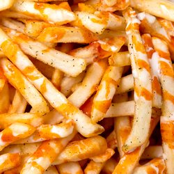 Cubby's - Fries w/ Melted Bleu Cheese Crumbles and Buffalo Sauce