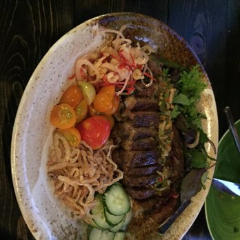 Dija Mara - Crying Tiger Steak, pre-sliced and comes medium rare, a good tender/juicy NY cut - Indonesian Near Me - Oceanside, California
