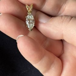 Studio 107 - Finished Pendant - Marquise in 14k Yellow Gold Pendant