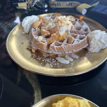 Uncle Butch Chicken and Waffles - Peach cobbler waffle - Southern Near Me - Conyers, Georgia
