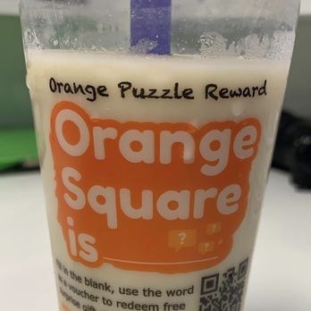 Orange Square - Classic Boba Milk Tea $4.55 - Taiwanese Near Me - Santa Clara, California