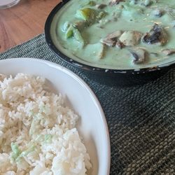 Fire Ass Thai - Green curry and rice