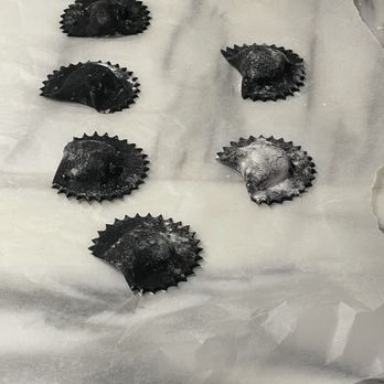 Tuscan Taste - Pear cheese ravioli. No, not squid ink! - Wine Bars Near Me - Florence, FI
