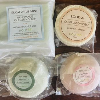 Nourish Natural Bath Products - Tea tree shampoo bar, rosemary calamine shampoo bar, complexion disks, and eucalyptus mint glycerin soap - Cosmetics & Beauty Supply Near Me - Savannah, Georgia Nourish Natural Bath Products - Tea tree shampoo bar, rosemary calamine shampoo bar, complexion disks, and eucalyptus mint glycerin soap - Cosmetics & Beauty Supply Near Me - Savannah, Georgia