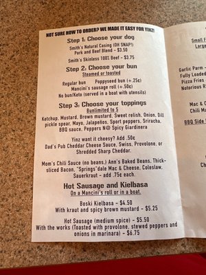 Menu photo 4 Pittsburgh Street Dogs Springdale, PA