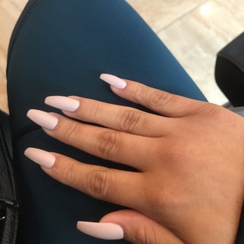 Jo’s Nails - Nude coffin shape matte nails - Nail Salons Near Me - Manassas, Virginia