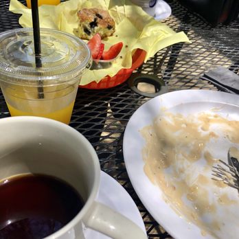 Rail Side Cafe - The plates and cups after we ate the delish food. - Coffee & Tea Near Me - San Dimas, California