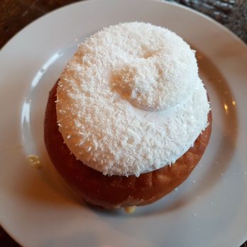 Lucky's Doughnuts - Eggnog donut with a fluffy snowball (marshmellow) on top. - Donuts Near Me - Vancouver, British Columbia Lucky's Doughnuts - Eggnog donut with a fluffy snowball (marshmellow) on top. - Donuts Near Me - Vancouver, British Columbia