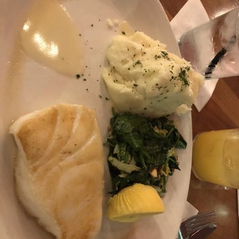 Nick's On 2nd - Pan seared Seabass, spinach, whipped potatoes. Excellent! Not fishy, let light and flavorful - New American Near Me - Long Beach, California Nick's On 2nd - Pan seared Seabass, spinach, whipped potatoes. Excellent! Not fishy, let light and flavorful - New American Near Me - Long Beach, California