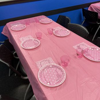 Sky Zone Trampoline Park - We changed the blue and orange Skyzone plates and cups, to pink to fit the Hello Kitty theme - Trampoline Parks Near Me - Riverside, California