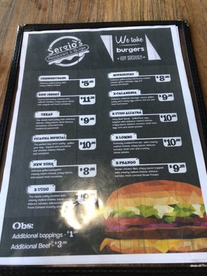 Menu photo 3 Sergio's Restaurant and Burger Long Branch, NJ