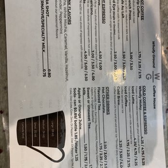 Wholly Grounds - a menu for a restaurant - Coffee & Tea Near Me - Walker, Louisiana