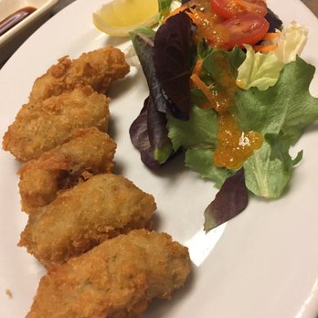 Ikoi Sushi - Fried oysters with salad - Japanese Near Me - New Westminster, British Columbia Ikoi Sushi - Fried oysters with salad - Japanese Near Me - New Westminster, British Columbia